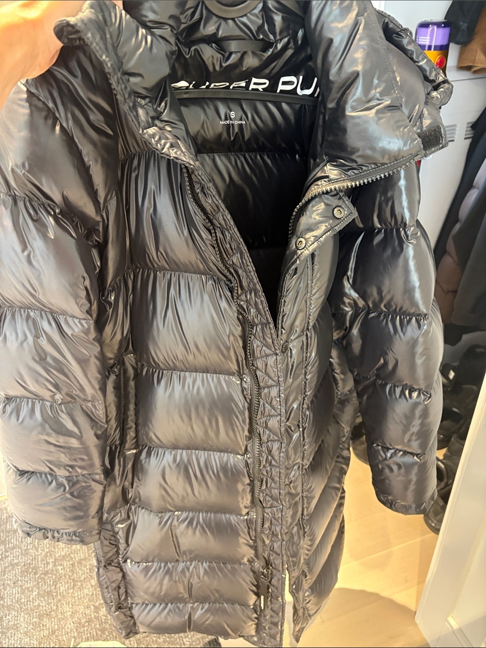 Super Puff Long Black Puffer Coat